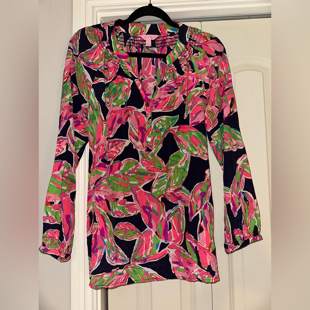 Lilly Pulitzer Navy In The Vias Elsa long sleeve